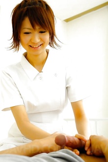 Miriya Hazuki Asian nurse sucks and licks cock til