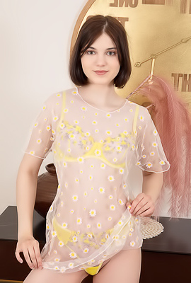 Sara Celeste Bending Over To Show How Her Thong Panties Nestle Between Her Perfect Buns