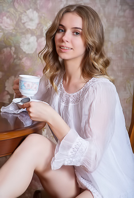 Dina Divine Flirts With Sheer Nightie And Spread Legs Striptease