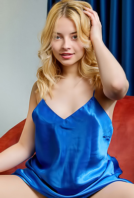 Bianca Bell Teases With Unbuttoned Chemise Lounging On Armchair