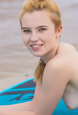 Erika Fox Naked Speechless On Denim For Only The Sand To Hear